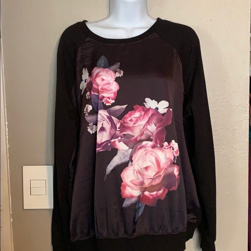 Floral woven from sweatshirt